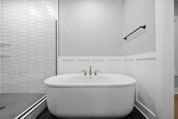 a bathroom with a shower