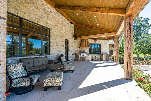 a outdoor living space with furniture