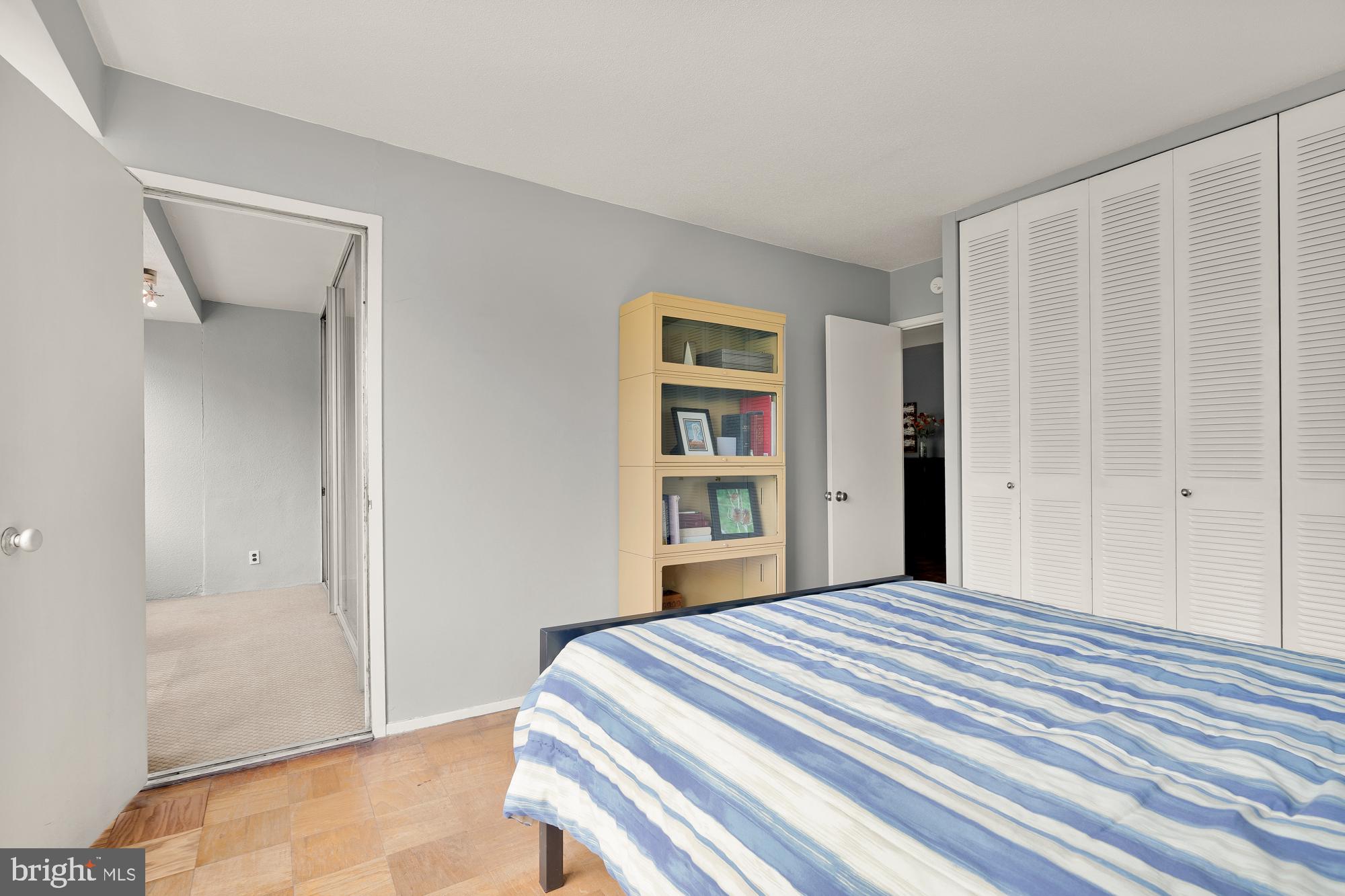 1311 Delaware Avenue Southwest, Unit S528 Washington, DC 20024 - Photo 11 of 17 a bedroom with a bed and closet