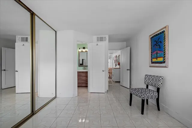 a living room with furniture and a area