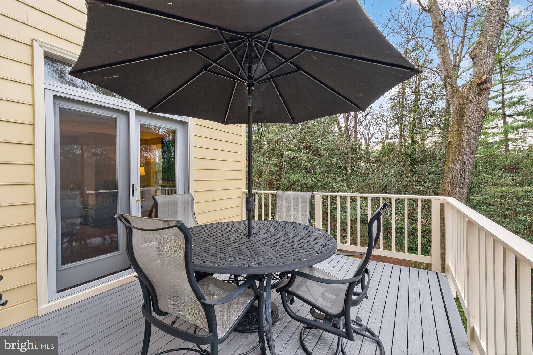 5206 Little Falls Road Arlington, VA 22207 - Photo 23 of 49 a view of balcony with furniture and umbrella