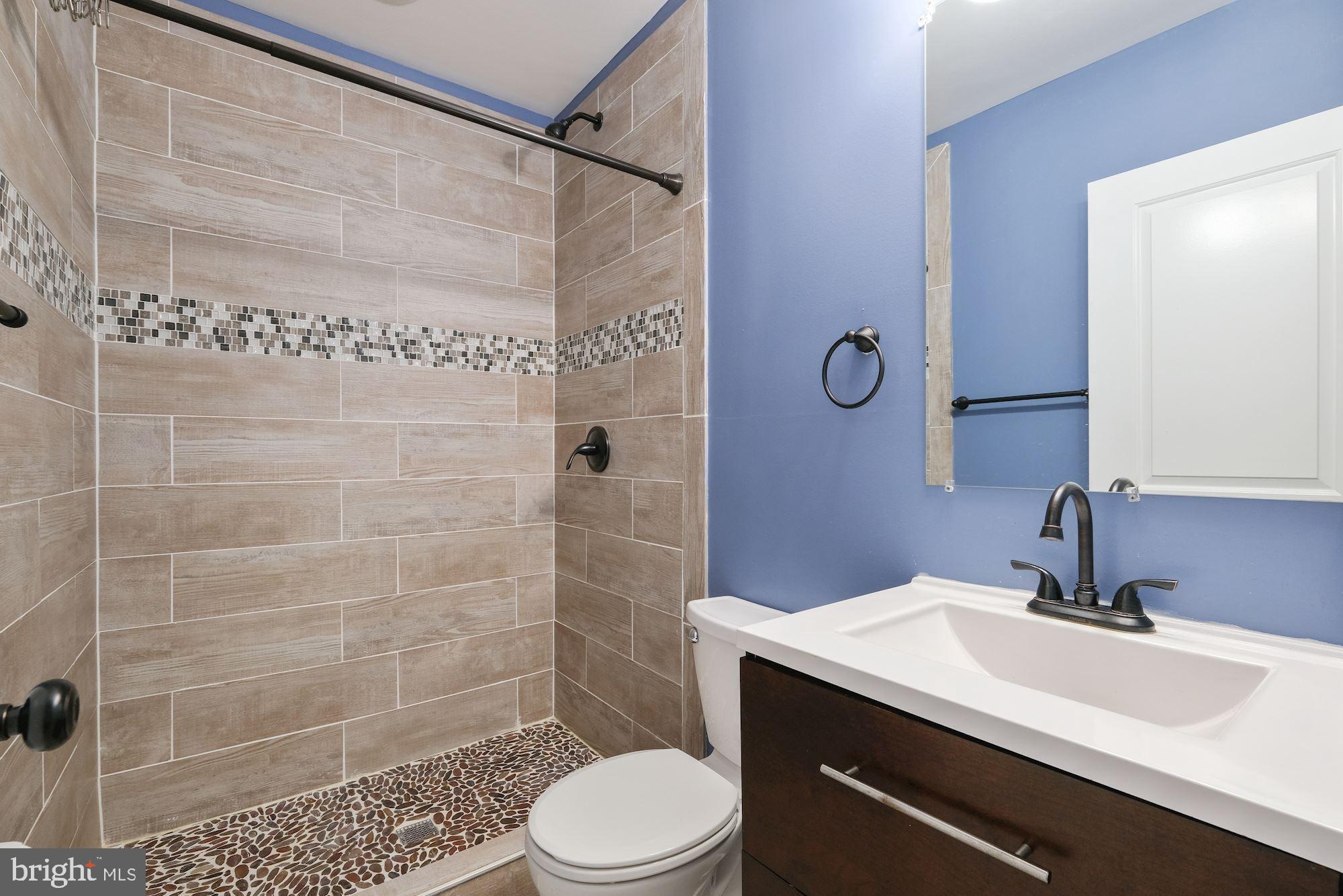 3158 M Place Southeast Washington, DC 20019 - Photo 16 of 22 a bathroom with a sink a toilet and shower