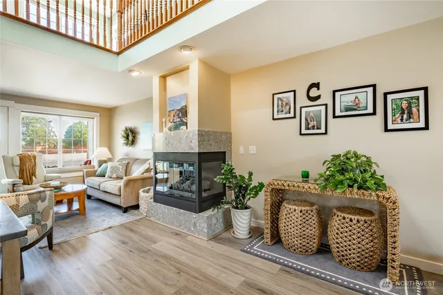 a living room with furniture