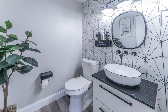 a living room with furniture