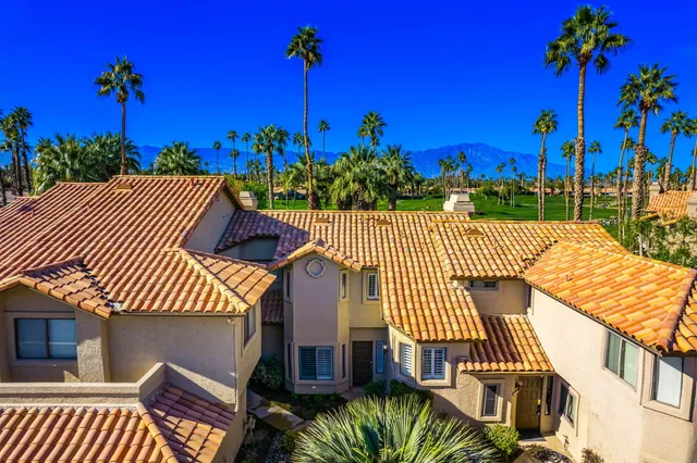a view of a roof deck with potted plants