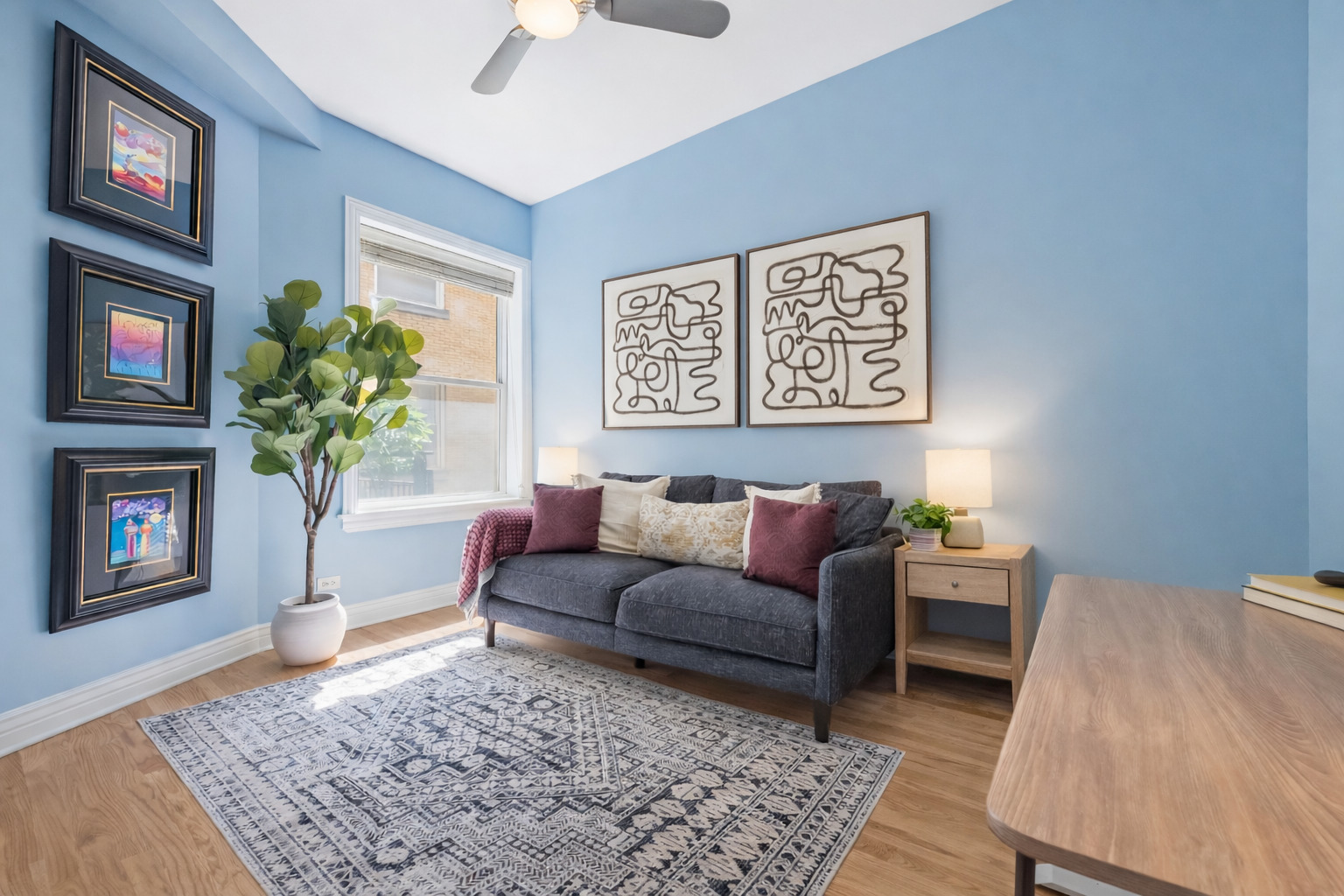 2547 North Clark Street, Unit 2N Chicago, IL 60614 - Photo 19 of 25 a living room with furniture and a fireplace