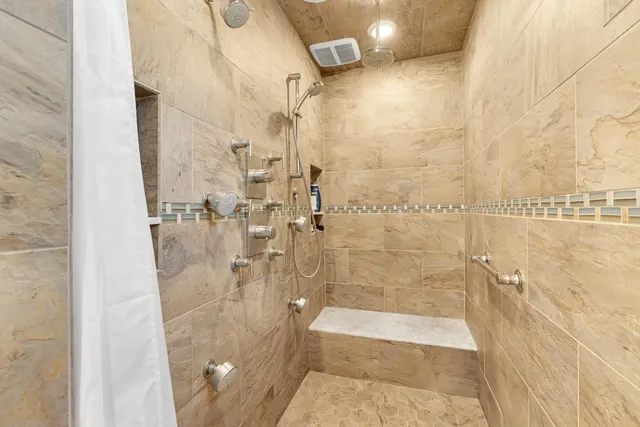 a bathroom with a shower
