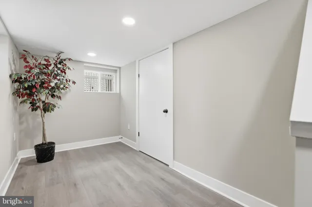 a view of a room with a potted plant and a window