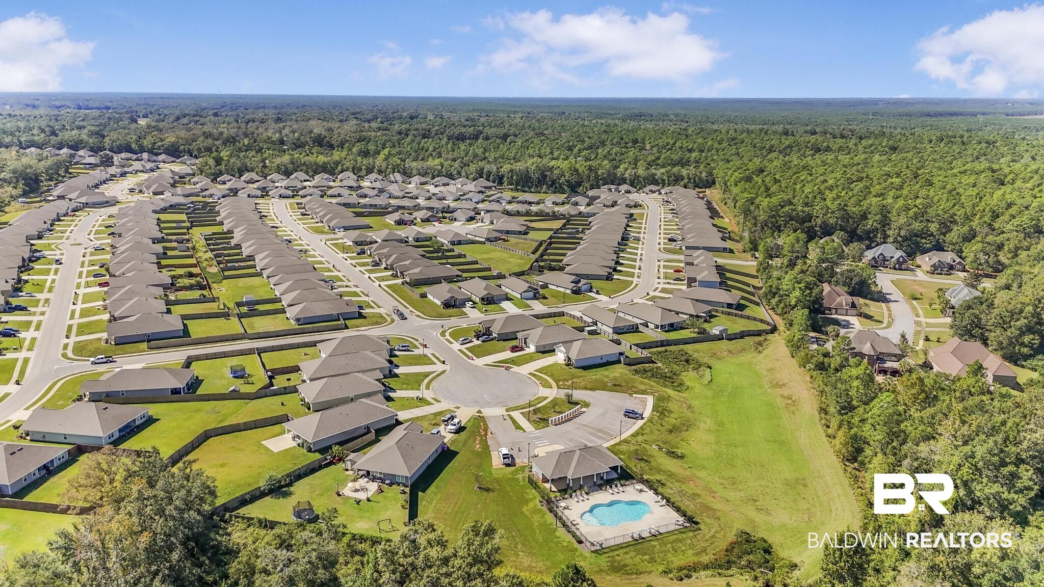 10738 Ridgeview Drive Mobile, AL 36608 - Photo 47 of 48 Aerial perspective of suburban area featuring a forest