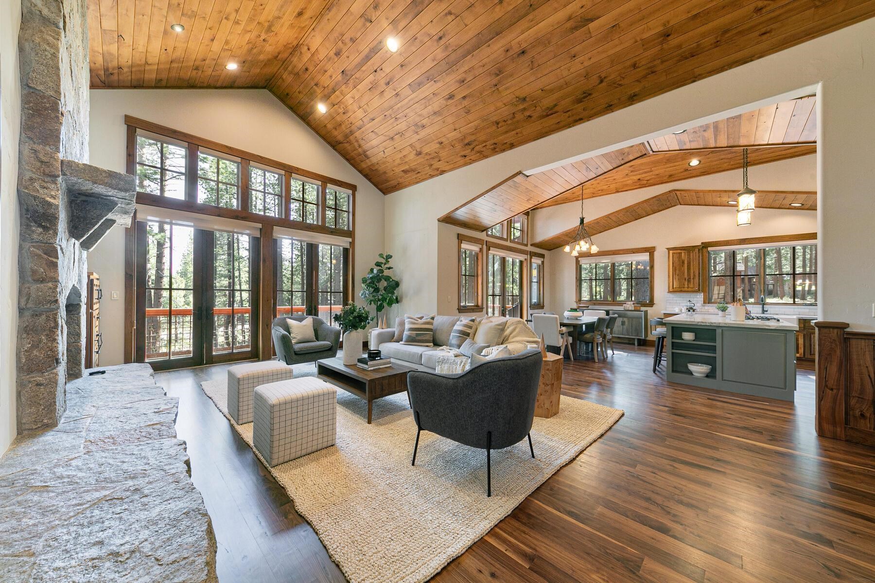 11541 Bottcher Loop Truckee, CA 96161 - Photo 6 of 28 a living room with fireplace furniture and a large window