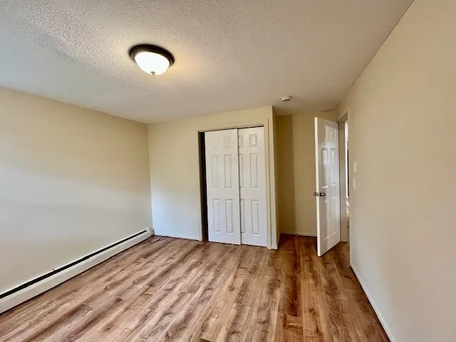 an empty room with closet