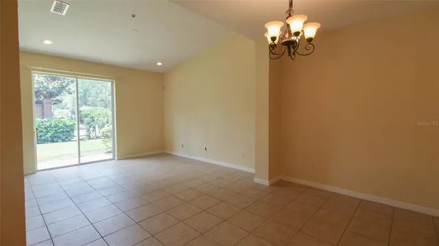 a view of livingroom with chandelier
