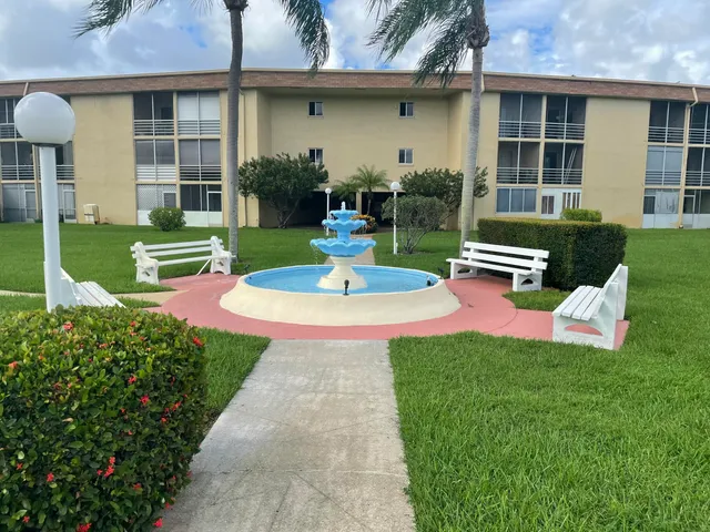 an outdoor view with patio