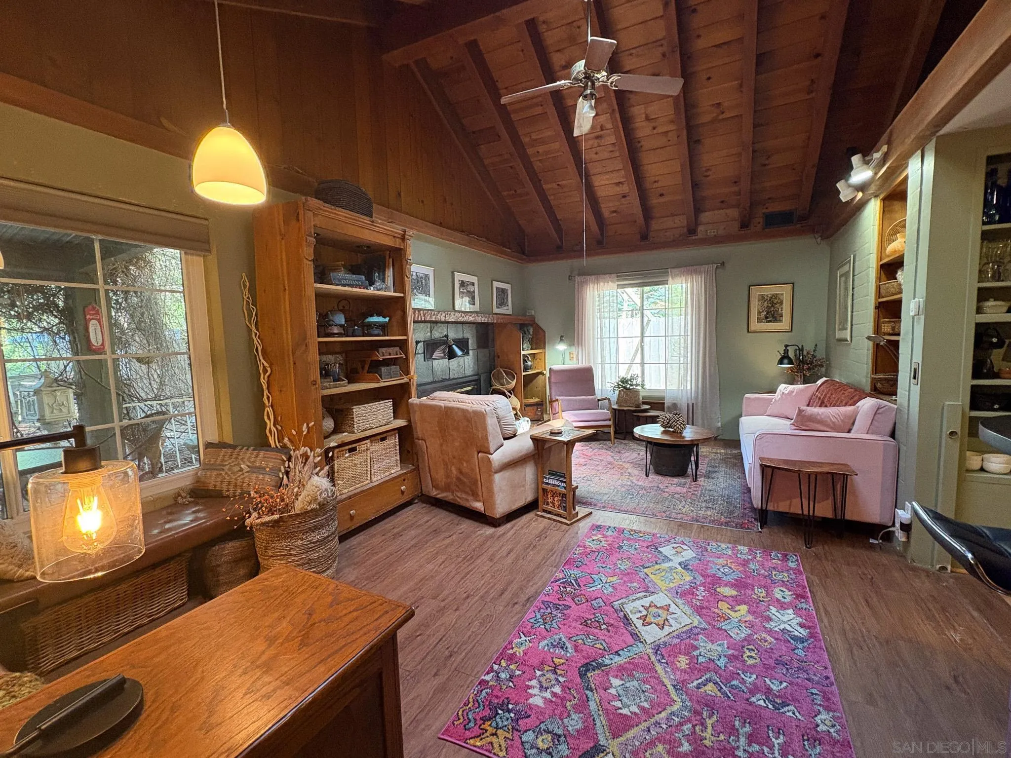 22188 Crestline Road Palomar Mountain, CA 92060 - Photo 12 of 69 a living room with furniture and a flat screen tv