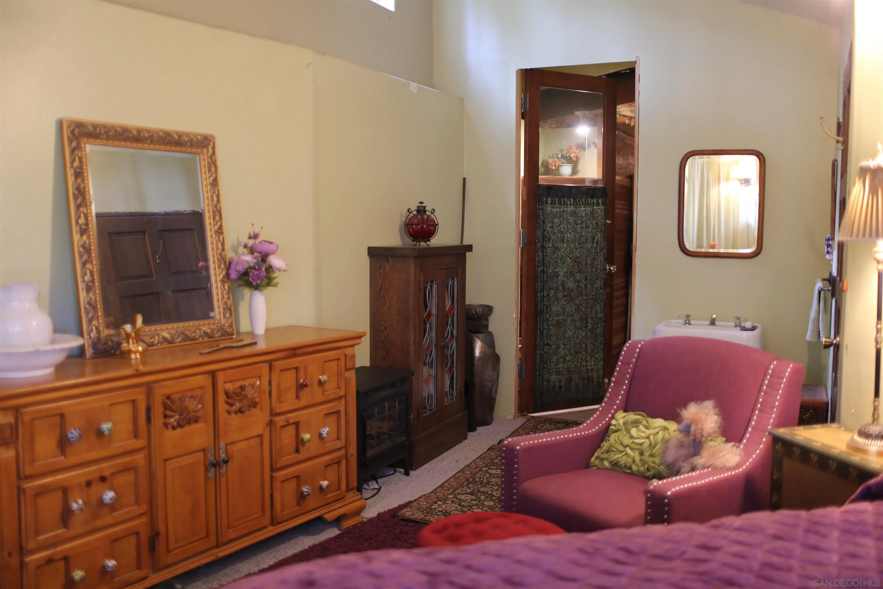 22188 Crestline Road Palomar Mountain, CA 92060 - Photo 59 of 69 a living room with furniture and a mirror