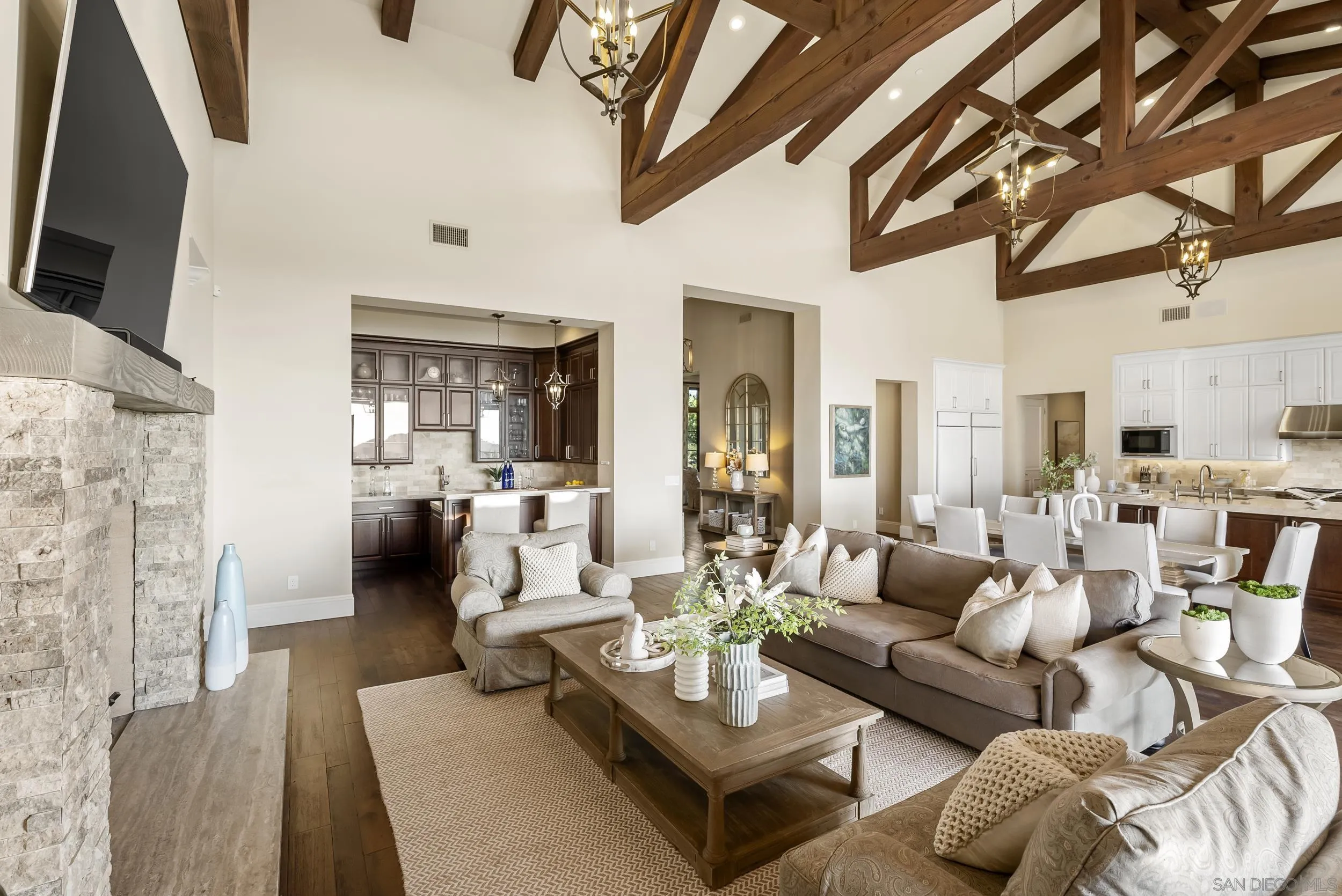 8046 El Cielo Rancho Santa Fe, CA 92067 - Photo 18 of 68 a living room with furniture and a flat screen tv