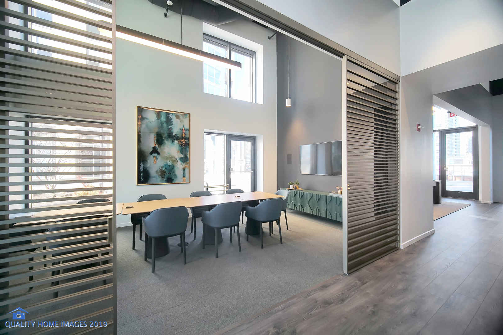 450 East Waterside Drive, Unit 3302 Chicago, IL 60601 - Photo 35 of 52 a view of a dinning room with many windows