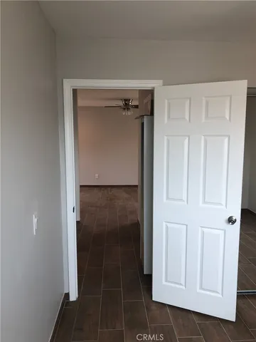a bathroom with a glass door shower