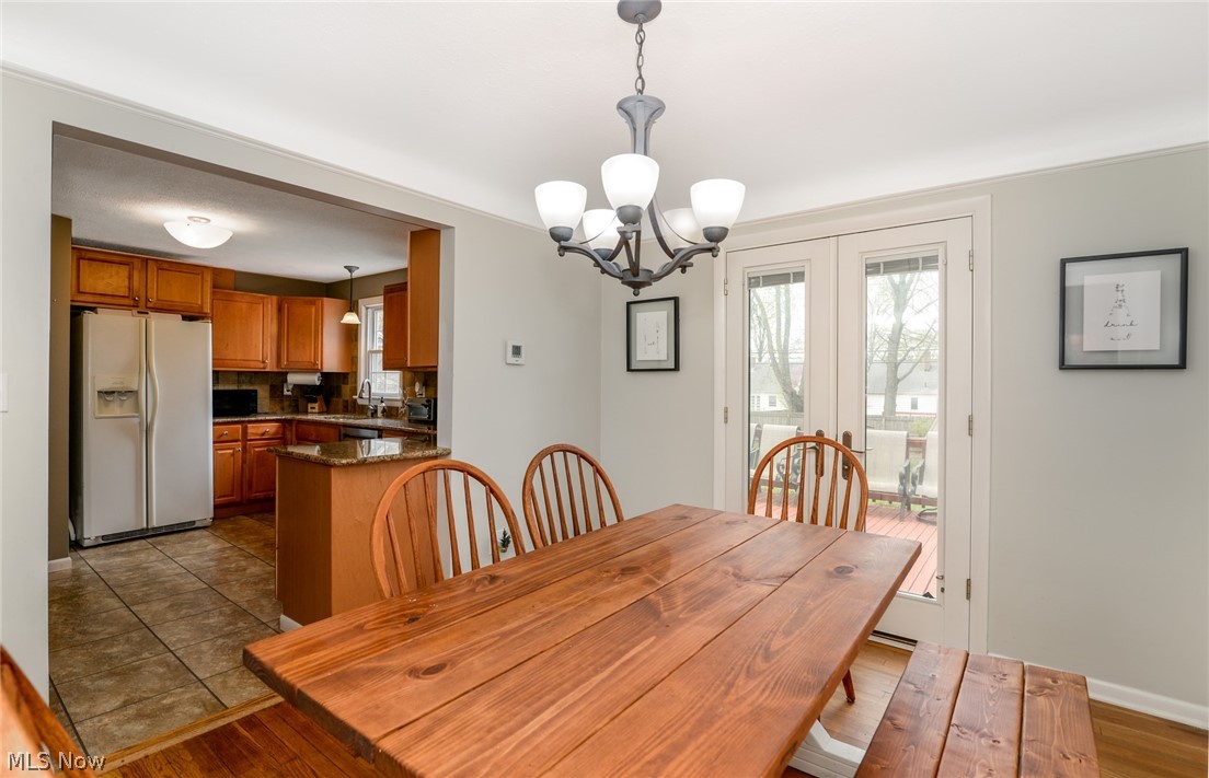 1304 Ford Road Lyndhurst, OH 44124 - Photo 6 of 29 DINING ROOM, FRENCH DOORS UNTO DECK