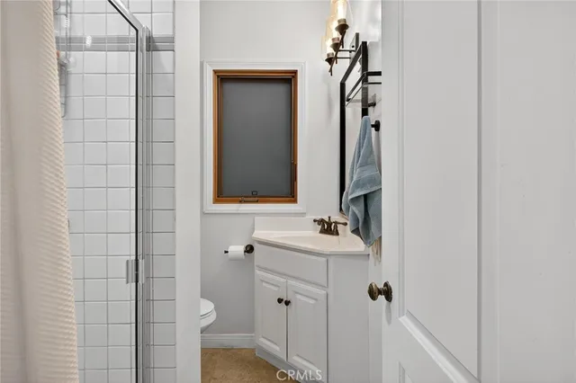 a view of a room with a mirror