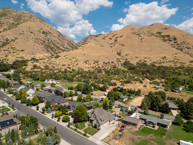 687 South 2080th Street East Springville, UT 84663 - Photo 79 of 149 Residential neighborhood with varied architectural styles, mature trees, and a mountain backdrop