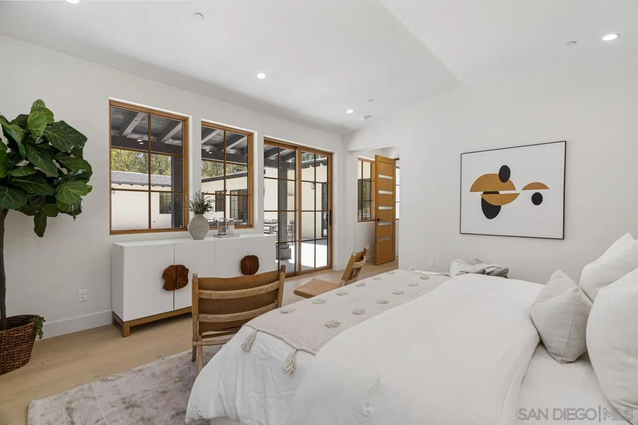 15245 El Camino Real Rancho Santa Fe, CA 92067 - Photo 25 of 41 a bedroom with bed and balcony