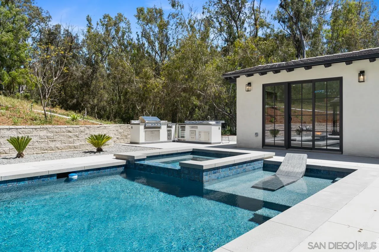 15245 El Camino Real Rancho Santa Fe, CA 92067 - Photo 37 of 41 a view of swimming pool with chairs and fire pit