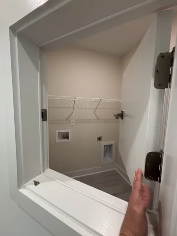 a bathroom with a double vanity sink and mirror