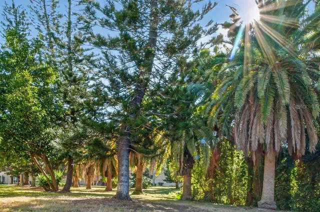 a view of a building with a street