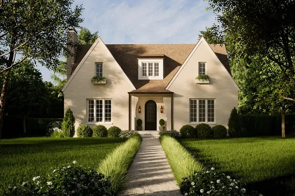 a view of a house with a yard