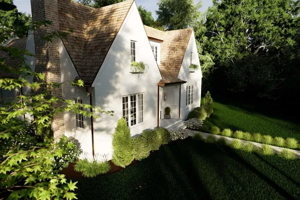 a view of a house with a yard