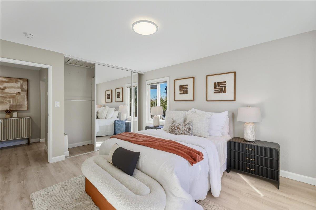 18 Culver Court San Mateo, CA 94403 - Photo 24 of 71 a bedroom with a bed and wooden floor