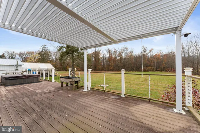 an outdoor view with patio