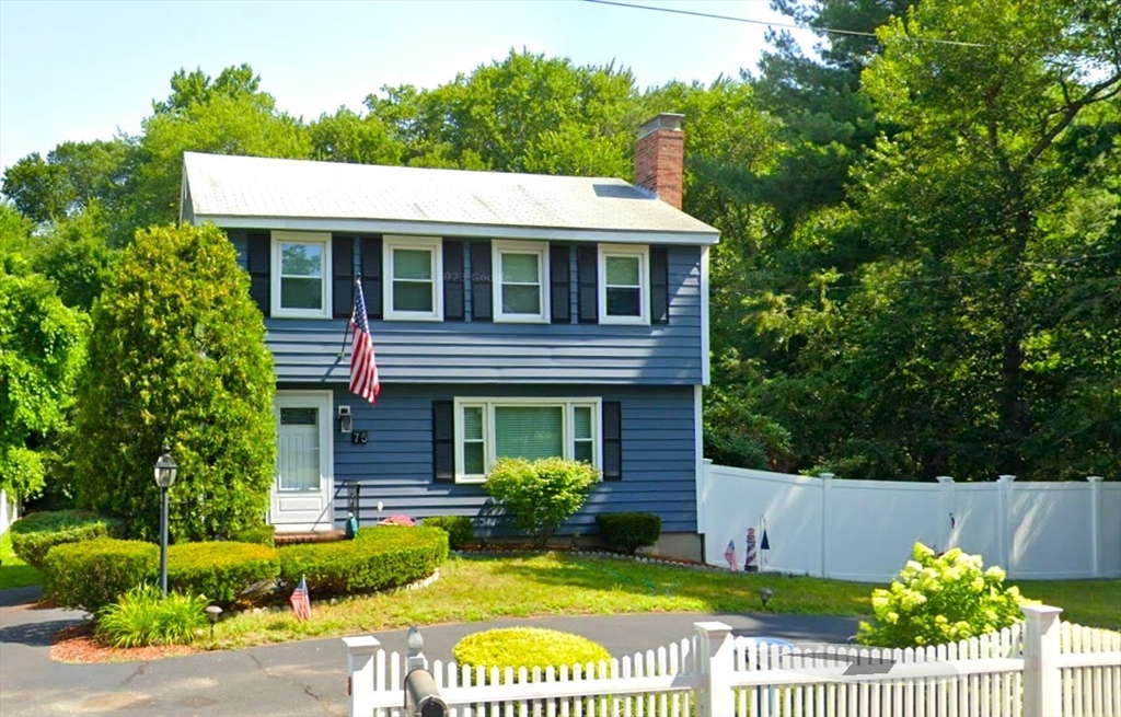 a view of a house with a yard and plants