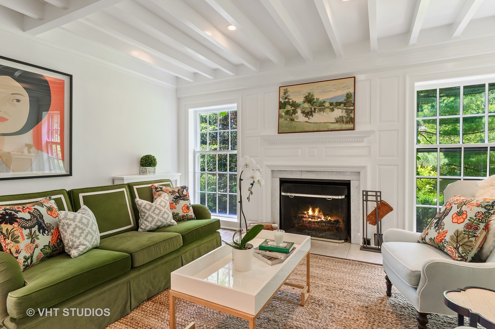 44 Indian Hill Road Winnetka, IL 60093 - Photo 6 of 49 a living room with furniture and a fireplace