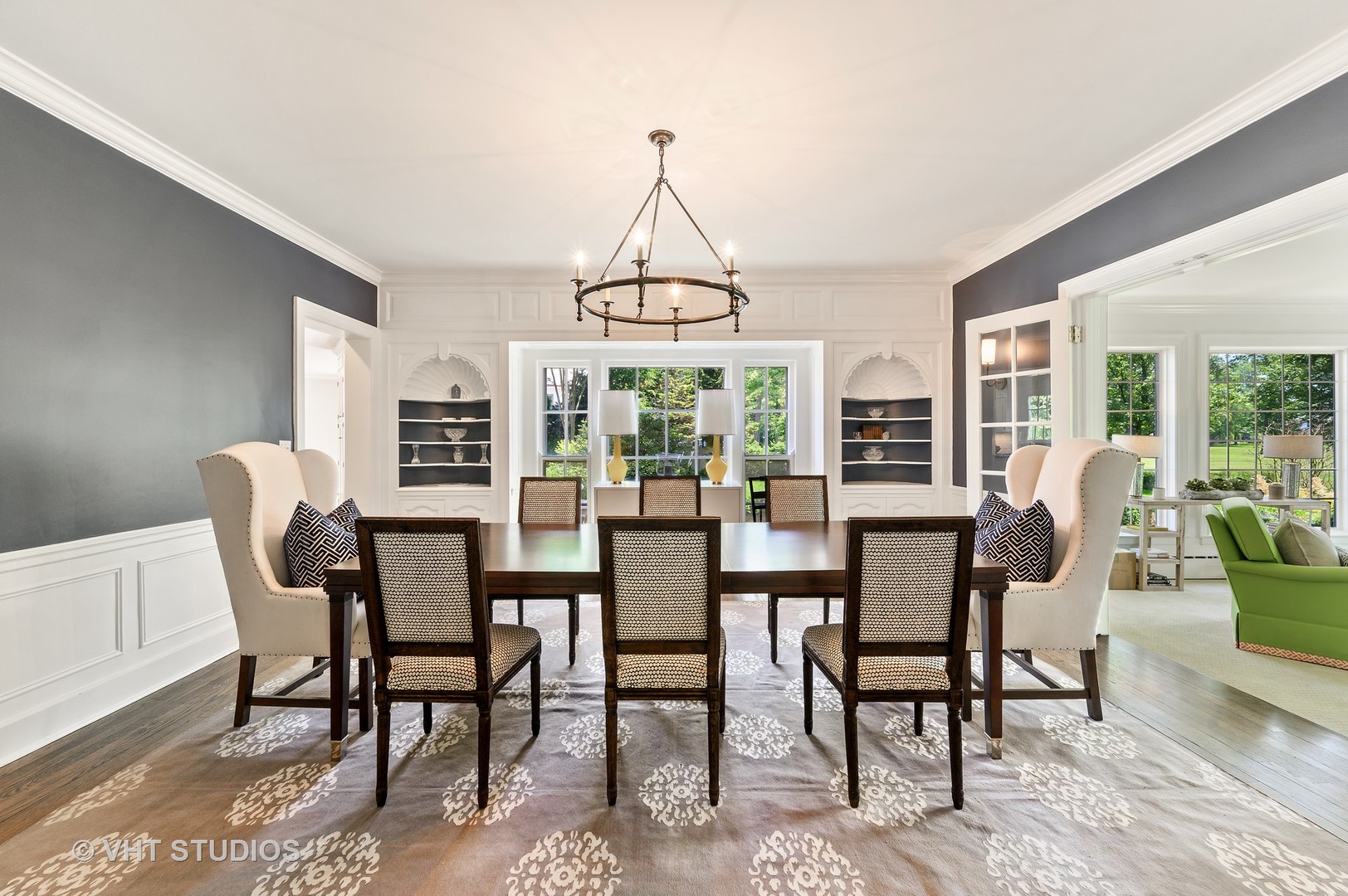 44 Indian Hill Road Winnetka, IL 60093 - Photo 9 of 49 a dining room with furniture a chandelier and wooden floor