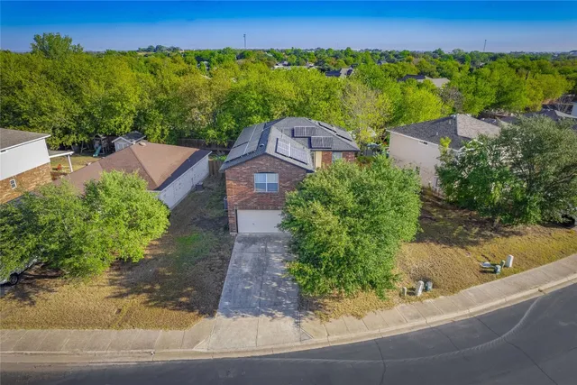 an aerial view of a house