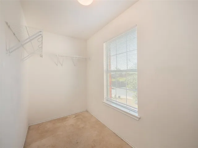 a view of a small space with window