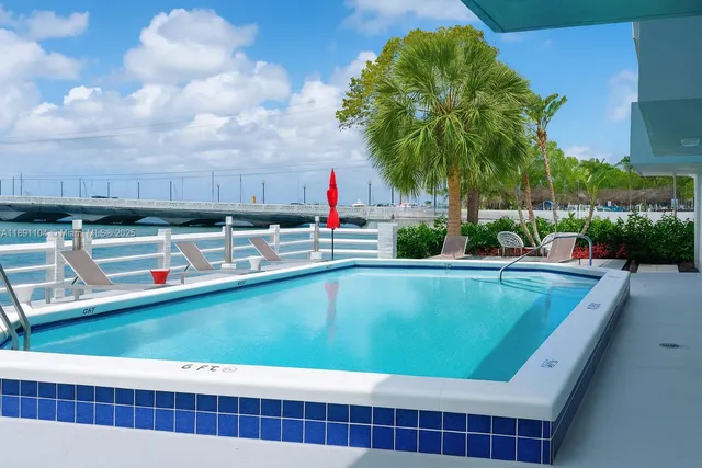 a view of a table and chairs in patio