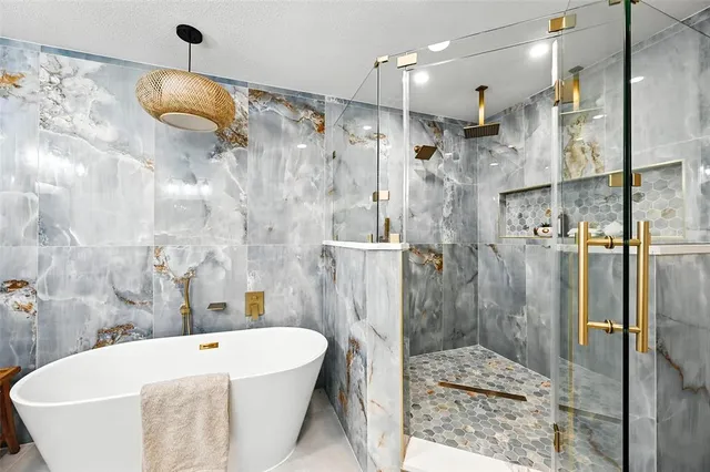 a bathroom with a shower