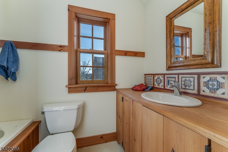 348 Rosemont Ringoes Road Stockton, NJ 08559 - Photo 28 of 49 a bathroom with a toilet a sink and a mirror