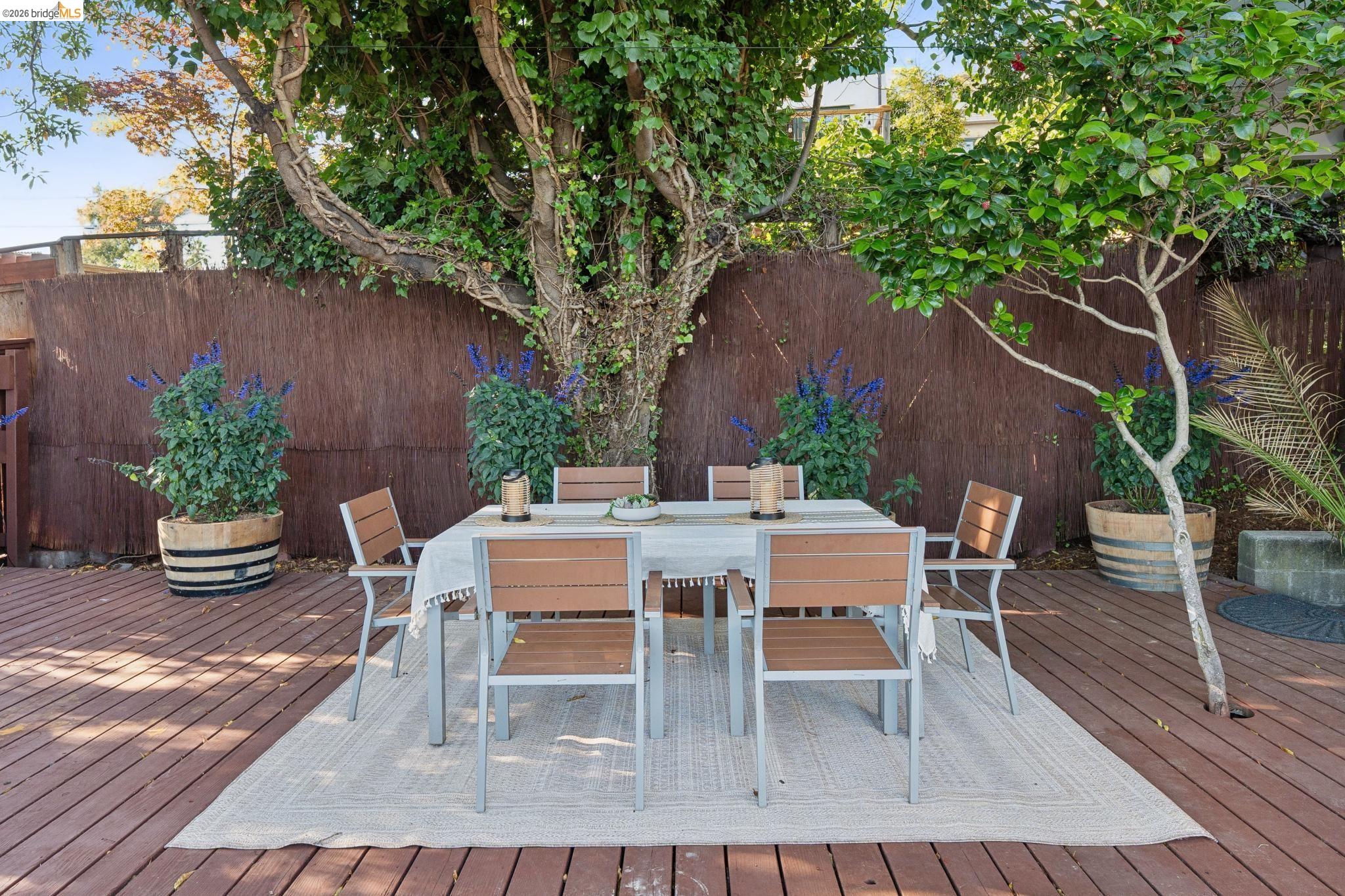 2301 Oak Street Berkeley, CA 94708 - Photo 35 of 61 Expansive wood-finish deck with a privacy fence