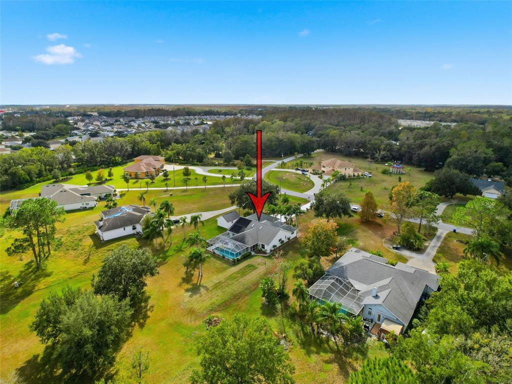 27380 Golf Course Loop Wesley Chapel, FL 33544 - Photo 27 of 27 an aerial view of residential houses with outdoor space and trees