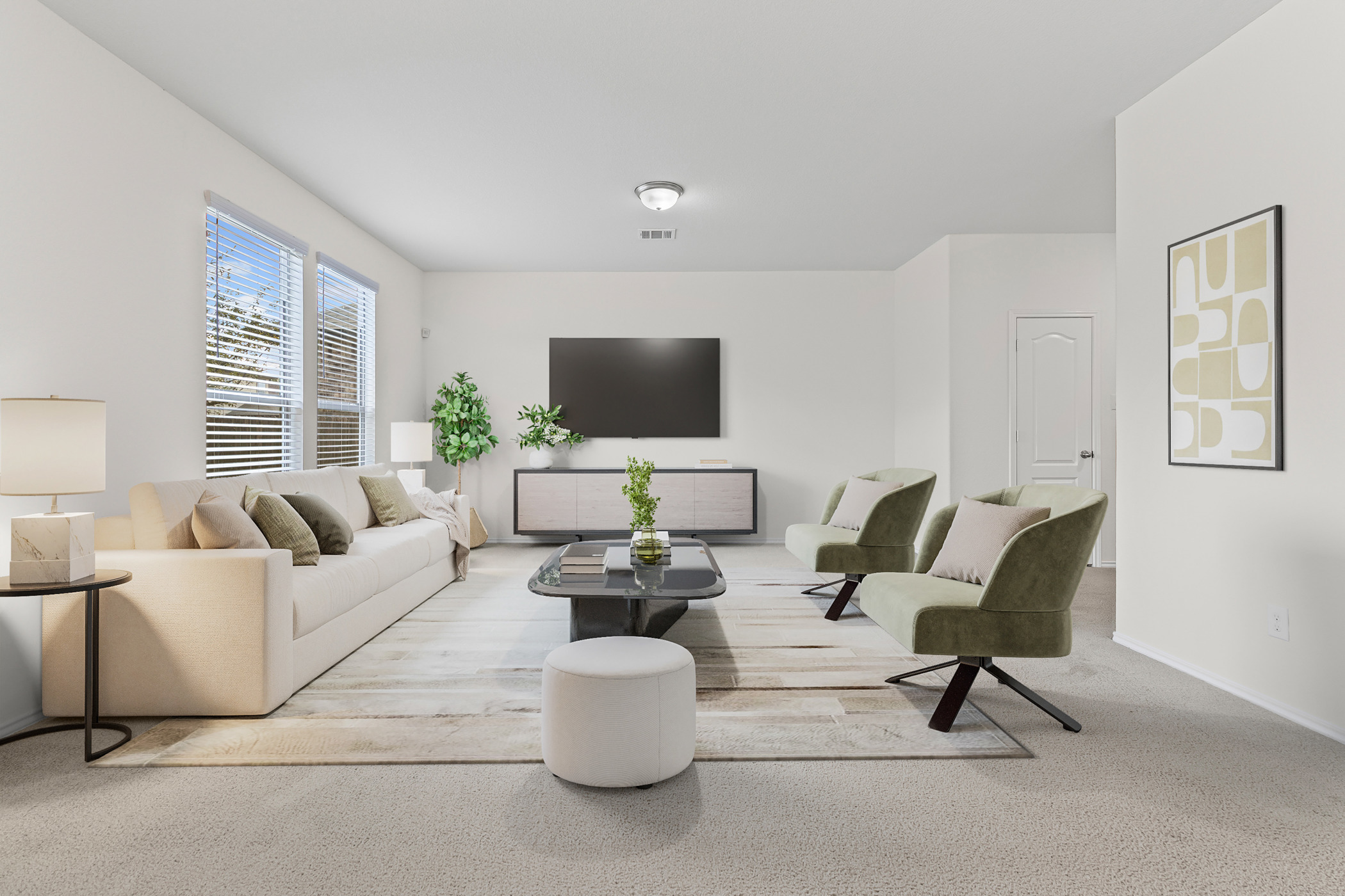 17015 Gibbons Path Round Rock, TX 78664 - Photo 3 of 29 a living room with furniture and a flat screen tv