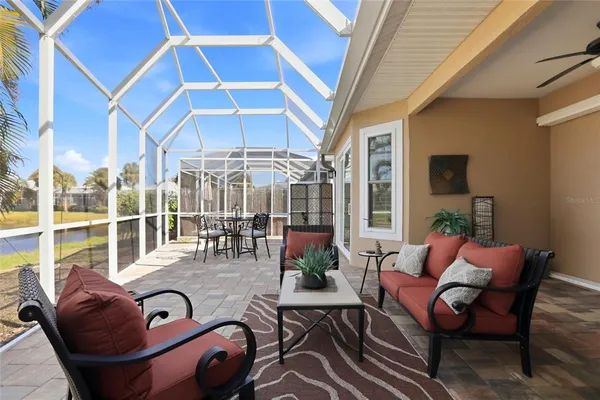 a outdoor space with patio the couches and a potted plant