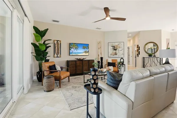 a living room with furniture
