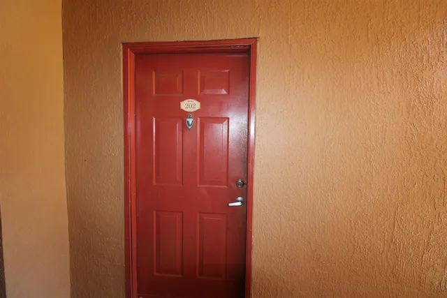 a door with a hallway