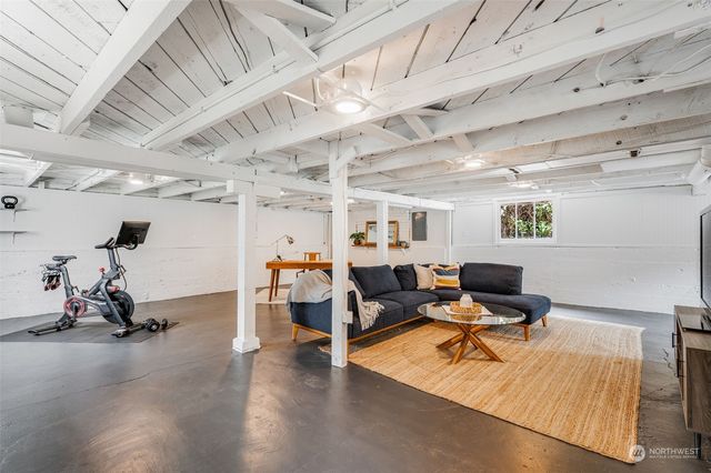 a outdoor living space with furniture and a fireplace