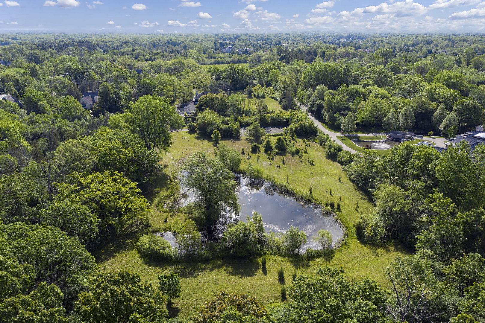 3000 Telegraph Road Bannockburn, IL 60015 - Photo 2 of 18 an aerial view of green landscape with trees houses and mountain view