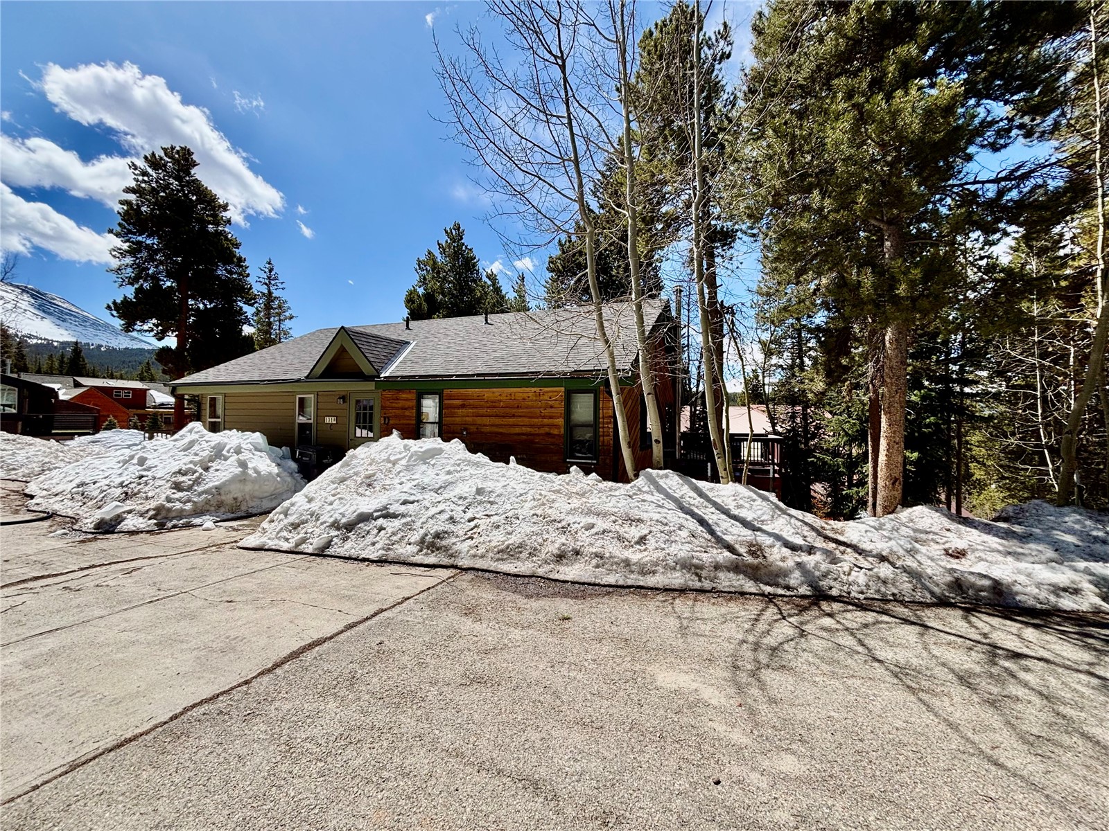 1310 Baldy Road, Unit D Breckenridge, CO 80424 - Photo 26 of 28 Chalet / cabin featuring a mountain view and a shingled roof